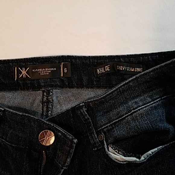 Kardashian Denim "Khloe" Curvy Slim Boot cut Jeans - Picture 3 of 6